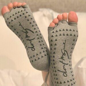 Gray Non Slip Toeless Pilates Socks for Women